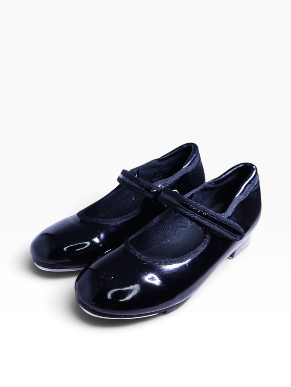 Stelle Girls Black Patent Mary Jane Tap Shoes Size 2ML